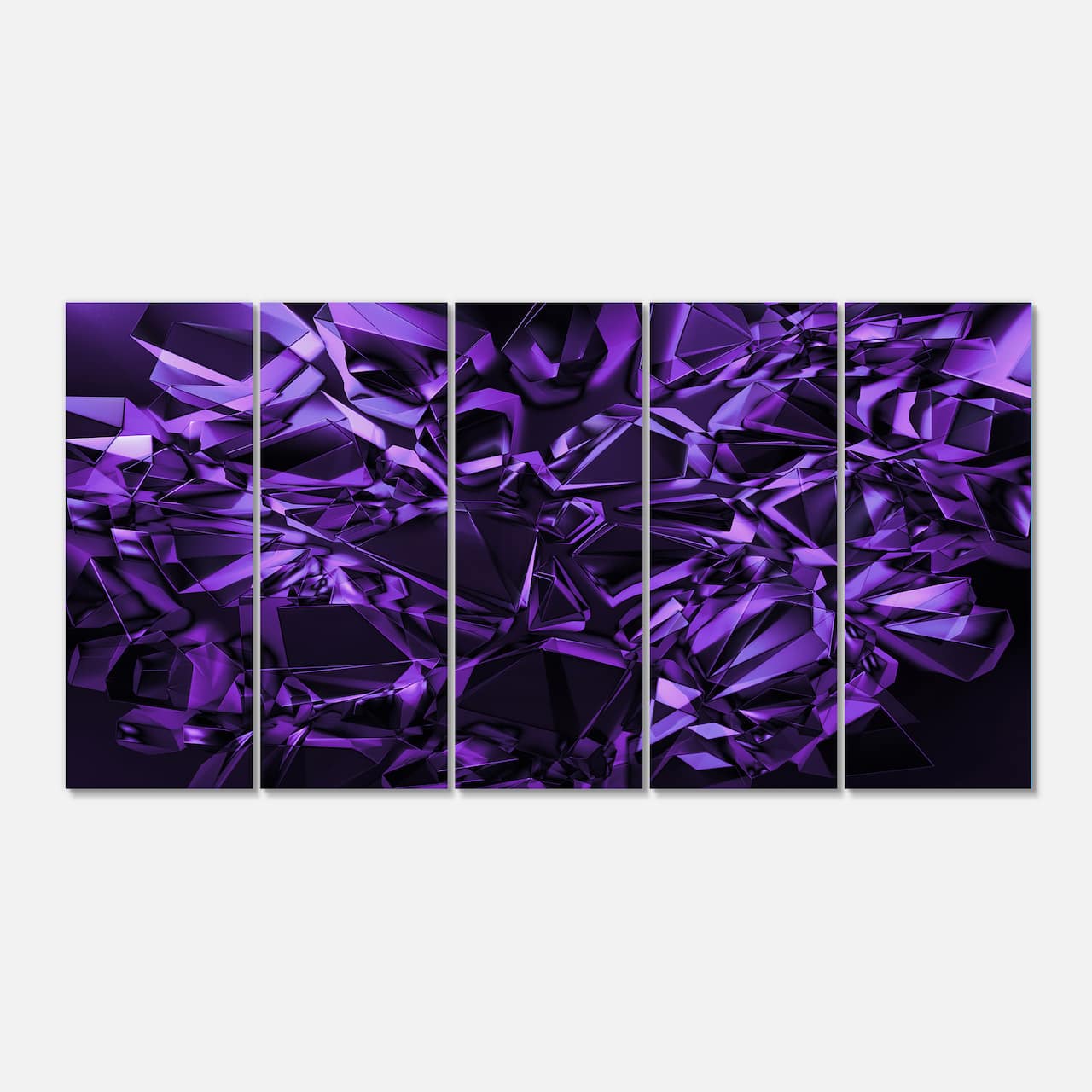 Designart - Purple Crystal Texture Design - Abstract Canvas Art Print